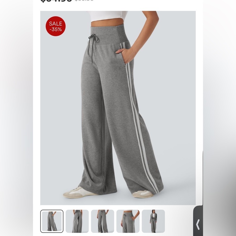 Halara Lounge Sweat Pant Small New in Package Ribbed High Waist MSRP $53.95